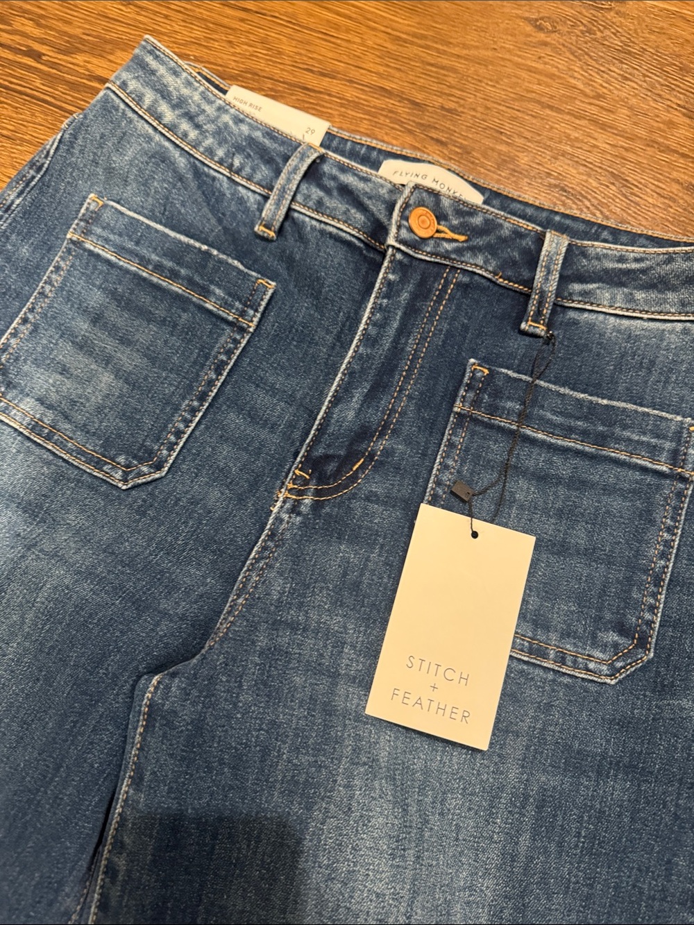 Flying Monkey Wide-Leg Jeans in Blue Denim - Picture 2 of 9